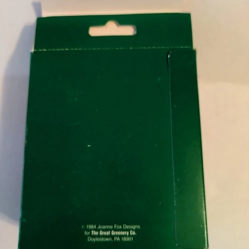 Vintage Pantyhose Face Santa with no beard ornament, new in box. 1984